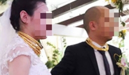 Cô dâu chú rể nặng trĩu vàng trong đám cưới ở Nam Định