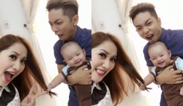 Facebook sao Việt: Hai bố con Phan Hiển trêu đùa, nghịch tóc Khánh Thi