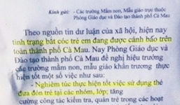 Sự thật về công văn cảnh báo bắt cóc trẻ em ở Cà Mau