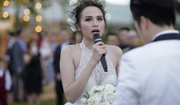 Hoa hậu Diễm Hương bật khóc nức nở trong đám cưới cổ tích