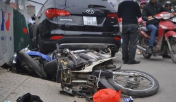 Xe Santafe gây tai nạn liên hoàn, nạn nhân mắc kẹt dưới gầm xe