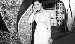 Hoa hậu Triệu Thị Hà đẹp tinh khôi với đầm ren trắng