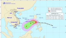 Bão số 5 suy yếu thành áp thấp nhiệt đới