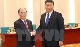 Chủ tịch Quốc hội Nguyễn Sinh Hùng hội kiến Chủ tịch Trung Quốc