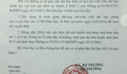 Tuyển sinh 2016: Một số trường phải khống chế chỉ tiêu, không vượt quá năm 2015