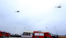 Cận cảnh dàn trực thăng, xe bọc thép tối tân xuất quân bảo vệ Đại hội Đảng