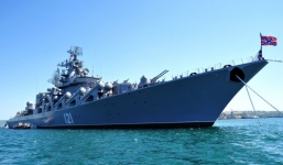 Video: Tuần dương hạm Moskva cập cảng Sevastopol sau sứ mệnh diệt IS