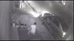 Thanh niên lái xế xịn đi trộm cây cảnh bị camera ghi lại