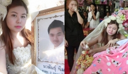 Xót xa cảnh cô dâu xinh đẹp cử hành hôn lễ trong đám tang chú rể