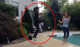 Người đẹp bị bạn trai tung cước rơi xuống hồ, đầy thảm hại