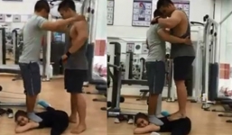 Màn biểu diễn 'tuyệt đỉnh': Cô gái nhỏ xíu, nằm xoạc chân để 2 chàng trai... đứng lên người