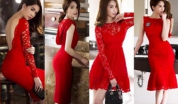 Facebook sao Việt: Ngọc Trinh đỏ rực đón xuân, Nhã Phương sắc sảo, quyến rũ