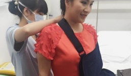 Bà xã Bình Minh bị tai nạn rạn xương