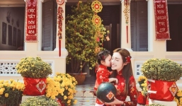 Mẹ con Elly Trần xinh như thiên thần rạng rỡ đón Tết