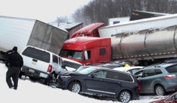 Tai nạn trên cao tốc Mỹ, hàng chục ô tô đâm nhau, 73 người thương vong