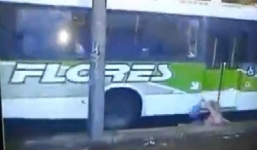 Video: Thót tim với cảnh chiếc xe bus 'hút' cô gái vào gầm