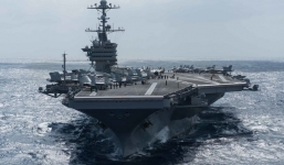 Nhóm tàu sân bay Mỹ cùng hàng nghìn thủy thủ đang tuần tra Biển Đông