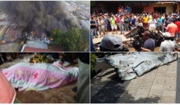 Máy bay rơi giữa chợ, 22 người thương vong