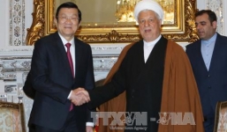 Chủ tịch nước Trương Tấn Sang hội kiến Chủ tịch Quốc hội Iran