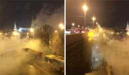 Vỡ đường ống nước nóng, khói bao trùm điện Kremlin 