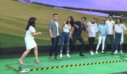 Dạy đánh golf, Việt Hương vung thẳng gậy vào người Trấn Thành