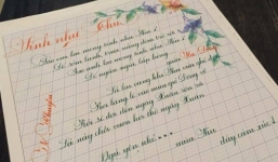 Nữ sinh 9x Thái Bình khiến dân mạng mê mẩn khi viết chữ đẹp như in