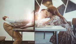 Bộ ảnh '3 năm 6 tháng yêu xa' gây ấn tượng trên mạng xã hội