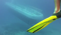 Video: Thợ lặn sửng sốt phát hiện tàu đắm khổng lồ ẩn hiện trước mặt