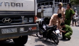 Một thiếu úy công an bị xe ben cán tử vong