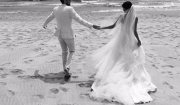 Hé lộ ảnh cưới lãng mạn của siêu mẫu Hà Anh và chồng Tây