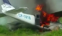 Video máy bay buôn ma túy bị cảnh sát bắn hạ bốc cháy nghi ngút