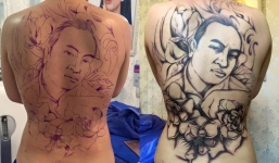 Biết chồng hay ghen, cô vợ xăm kín lưng hình chồng