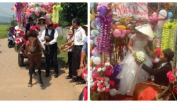 Đám cưới rước dâu bằng xe ngựa kéo ở Hà Tĩnh gây sốt cộng đồng mạng