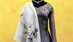 Cận cảnh áo dài hoa sen Việt Nam tặng phu nhân Tổng thống Mỹ Obama