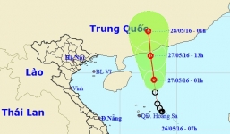 Áp thấp nhiệt đới trên Biển Đông hướng vào Trung Quốc