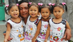 Cuộc sống gia đình sinh tư tự nhiên 700.000 ca có 1 ở Đồng Tháp