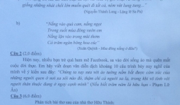 'Giới trẻ mê Facebook, sống ảo' vào đề thi lớp 10 trường chuyên ĐH Sư phạm HN