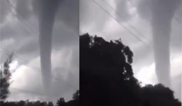 Video: Vòi rồng khổng lồ xuất hiện trên đảo Cô Tô