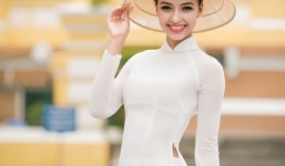Ngẩn ngơ ngắm nhan sắc của Hoa hậu Pháp trong tà áo dài trắng