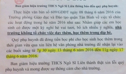 Hiệu trưởng trường học bất ngờ trả lại tiền học thêm cho phụ huynh nói gì?