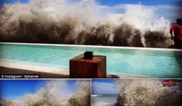 Sóng lớn cuốn trôi hai du khách ra biển ở Bali