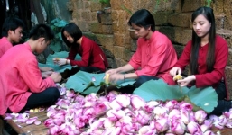 7 triệu đồng/kg trà cổ Hà Nội làm từ 1.200 bông sen hồ Tây