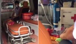 Video mới vụ xe chở bệnh nhi hấp hối bị chặn ở Bệnh viện Nhi