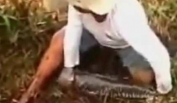 Video: Đào hố ven sông, bất ngờ tóm được cá khủng