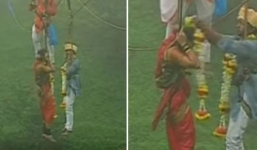 Video: Đôi vợ chồng Ấn Độ tổ chức đám cưới lơ lửng giữa trời