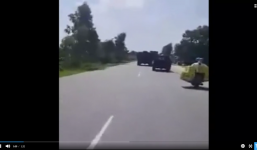 Xe container và xe tải 'bọc lót' chặn xe Thanh tra giao thông