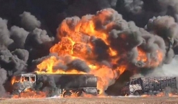 Không quân Mỹ dội bom, phá hủy 83 xe chở dầu IS