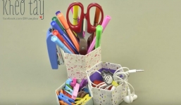 Hướng dẫn làm hộp đựng bút bằng giấy dễ thương