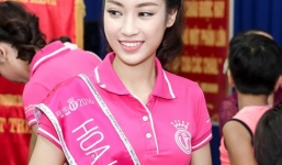 Hoa hậu Đỗ Mỹ Linh đi từ thiện ngay sau khi đăng quang