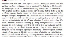 Bị phạt 12,5 triệu đồng vì nói xấu công ty bia Hà Nội trên Facebook